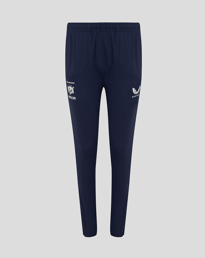 Navy women’s HKCR training pants with white crest and logo on the thigh