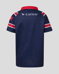 Back view of navy HKCR Home jersey with Cathay branding across the upper back and a red collar