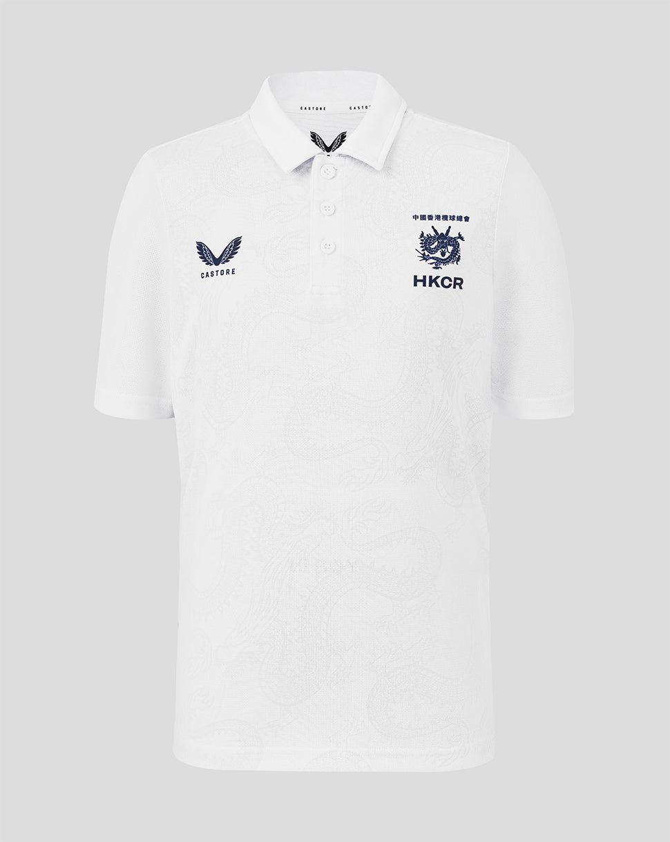 JUNIOR 26/27 HKCR GRAPHIC TRAINING POLO - WHITE