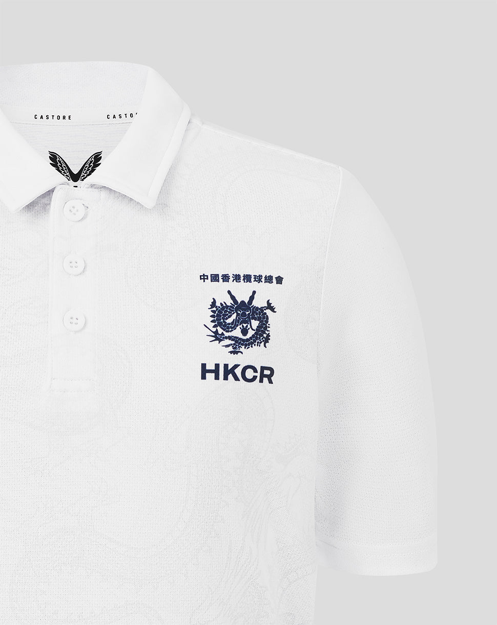 JUNIOR 26/27 HKCR GRAPHIC TRAINING POLO - WHITE