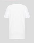 Back view of a white junior Big Wings T shirt with plain fabric and short sleeves