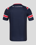Back view of navy HKCR Home 15s replica rugby jersey with red and white sleeve stripes and Cathay sponsor.