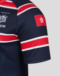 Close-up of navy HKCR Home replica jersey sleeve with red Hong Kong flag patch and visible team crest.