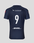 Back view of navy Hong Kong Sevens home jersey with large number 9, DHL logo on lower back and Cathay branding across the upper back.