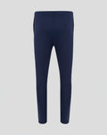 Back view of navy HKCR slim fit pants with an elastic waistband.