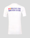 Back view of white rugby tee with Cathay HSBC Hong Kong Sevens logo across the upper back.