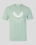 Aloe green unisex HKCR Big Wings T shirt front view with large white wing emblem and Hong Kong Sevens text.