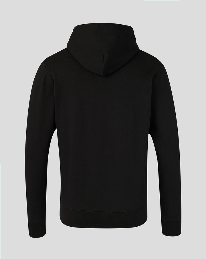 Back view of black Big Wings Hoodie showing plain back design