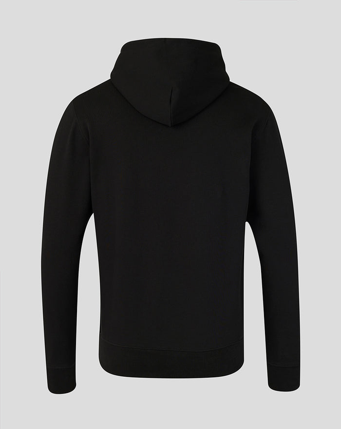 Back view of black Big Wings Hoodie showing plain back design