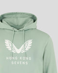 Front view of Aloe Big Wings Hoodie with white wing graphic and Hong Kong Sevens text.